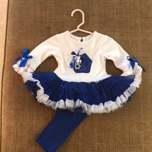 Hannukah Judaica Bar Mitzvah 6M baby girl Dreidel